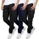 Black & Black & Navy 32 3-Pack Men's Flex-Stretch Cotton Cargo Pants, 31-Inch Inseam - Comfortable and Durable